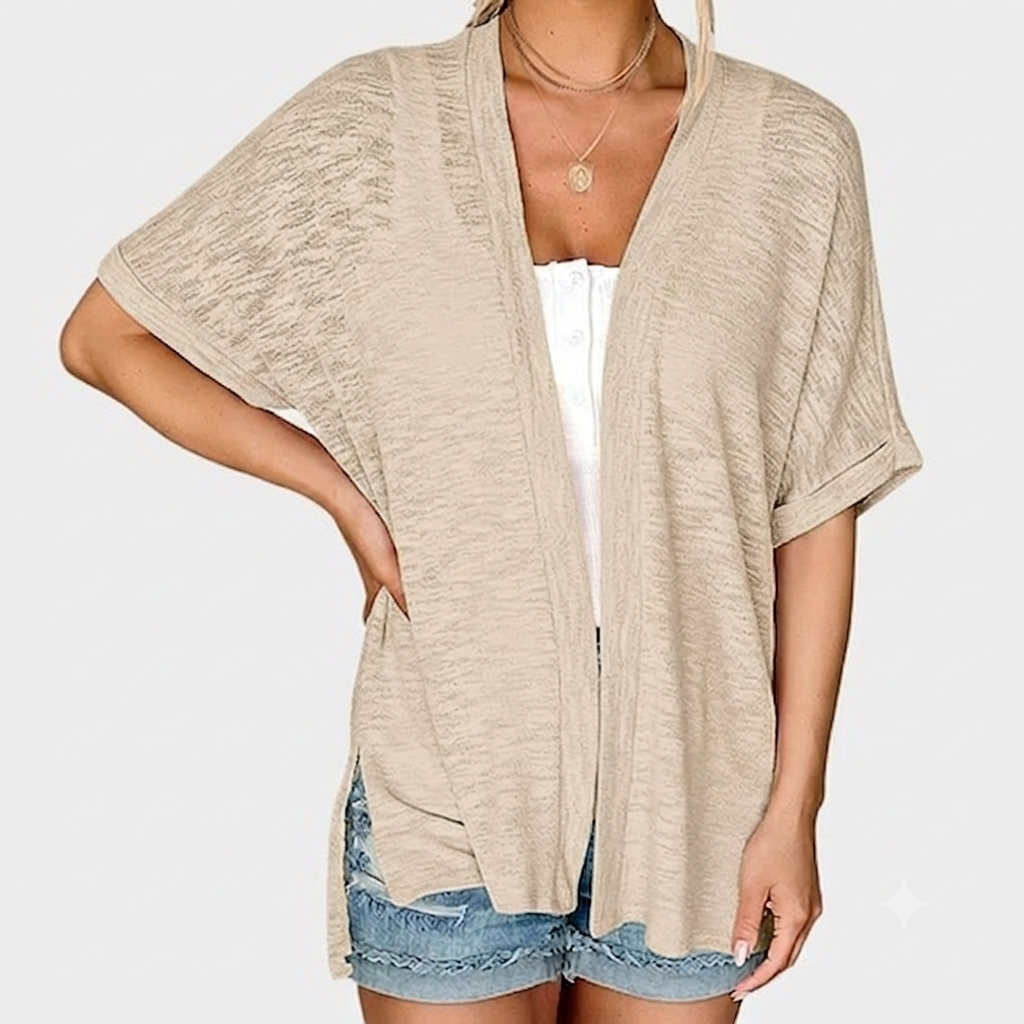 Short-sleeved casual solid coat⭐