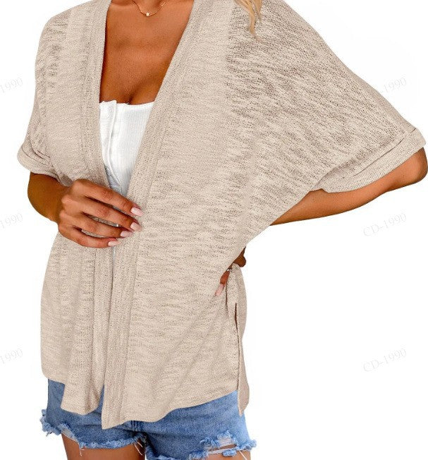 Short-sleeved casual solid coat⭐