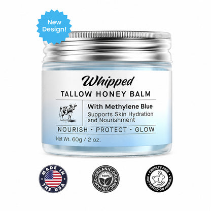 Whipped Tallow Honey Balm with Methylene Blue