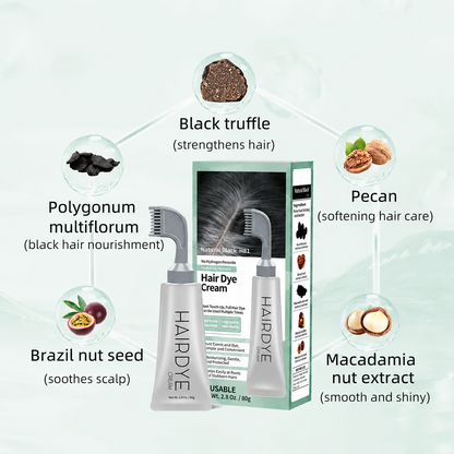 Unisex Grey Coverage Hair Dye with Hair Care
