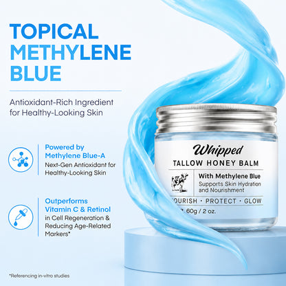 Whipped Tallow Honey Balm with Methylene Blue