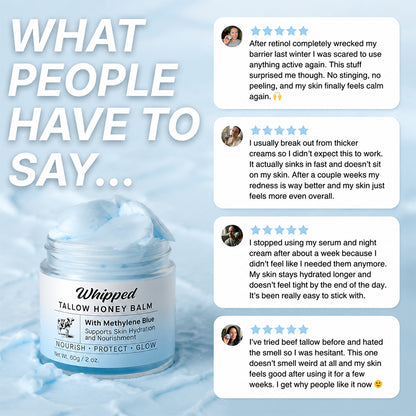 Whipped Tallow Honey Balm with Methylene Blue