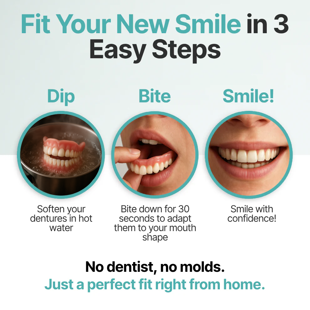 🦷  Fit Full Functional DenturesMake you more confident-Made in the USA & FDA-Certified
