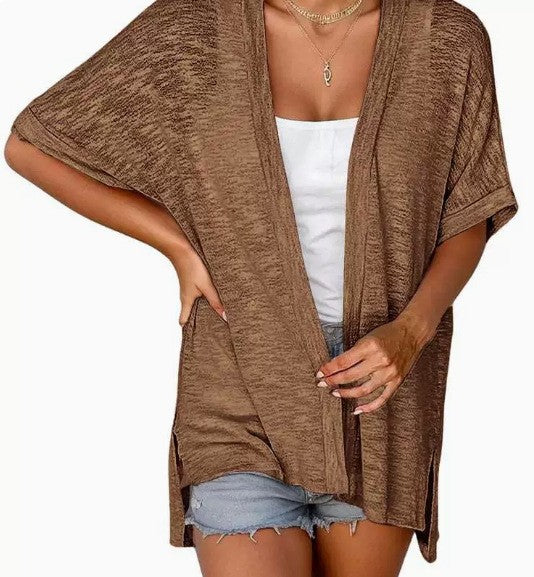 Short-sleeved casual solid coat⭐