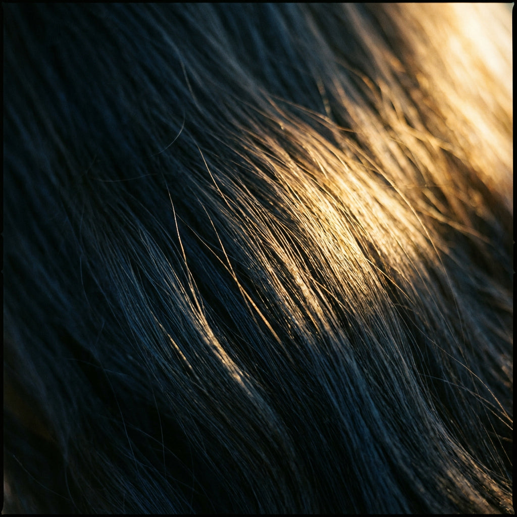 vitaliaina Black shade — deep rich black hair with warm highlights